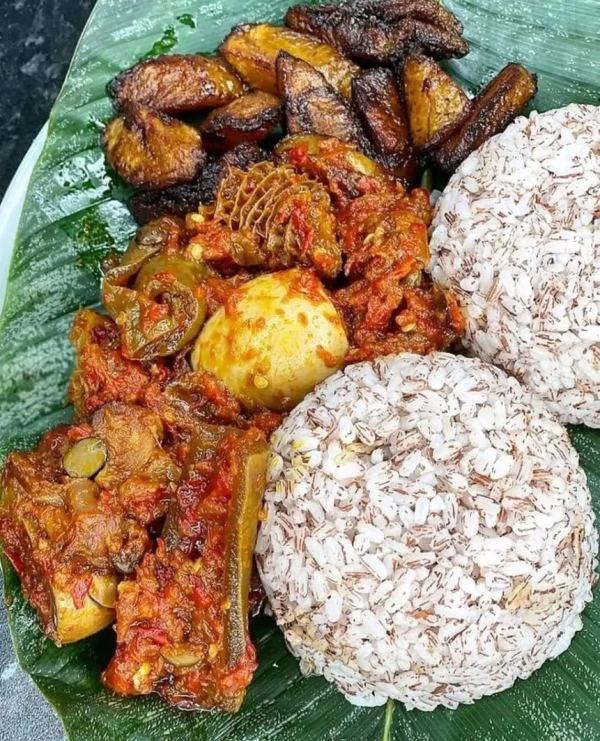 Ofada Rice with Ayamase